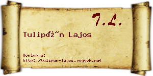 Tulipán Lajos névjegykártya